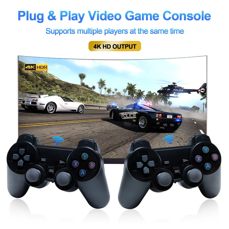 Console vídeo game 128G 40000+ Games Retro Game Console 4K HD Video Game Console 2.4G Double Wireless Controller Game Stick For PSP PS1