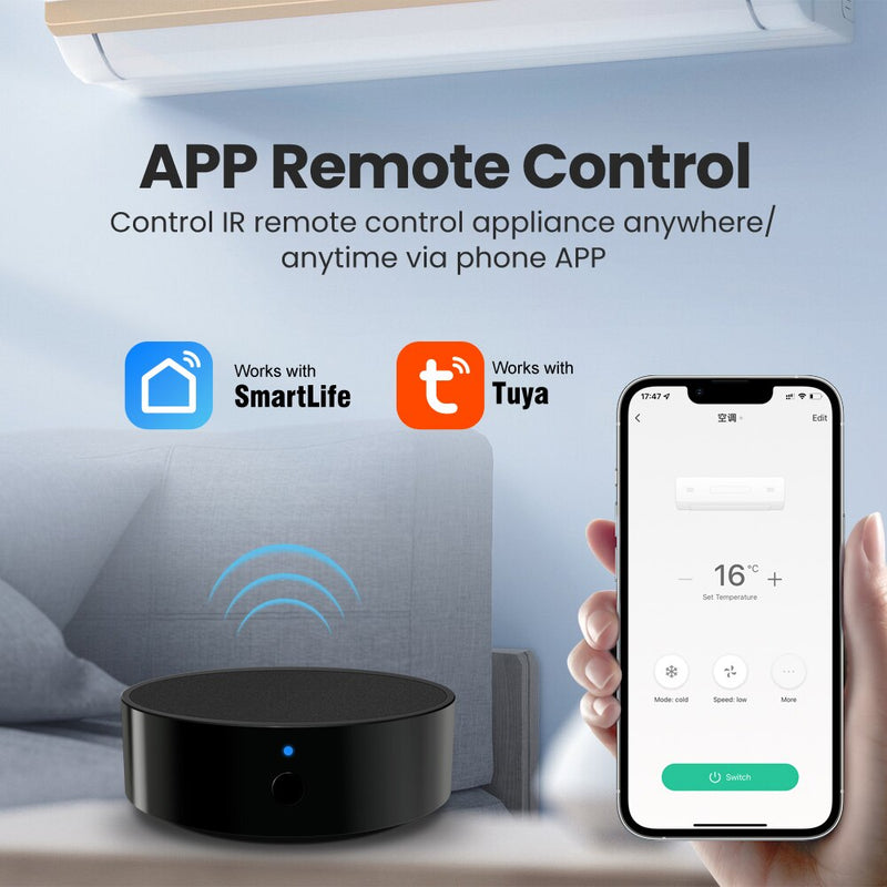 AVATTO Tuya Universal WiFi IR Remote Controller, Smartlife APP Remote Control Smart Home Automation Work for Google Home,Alexa