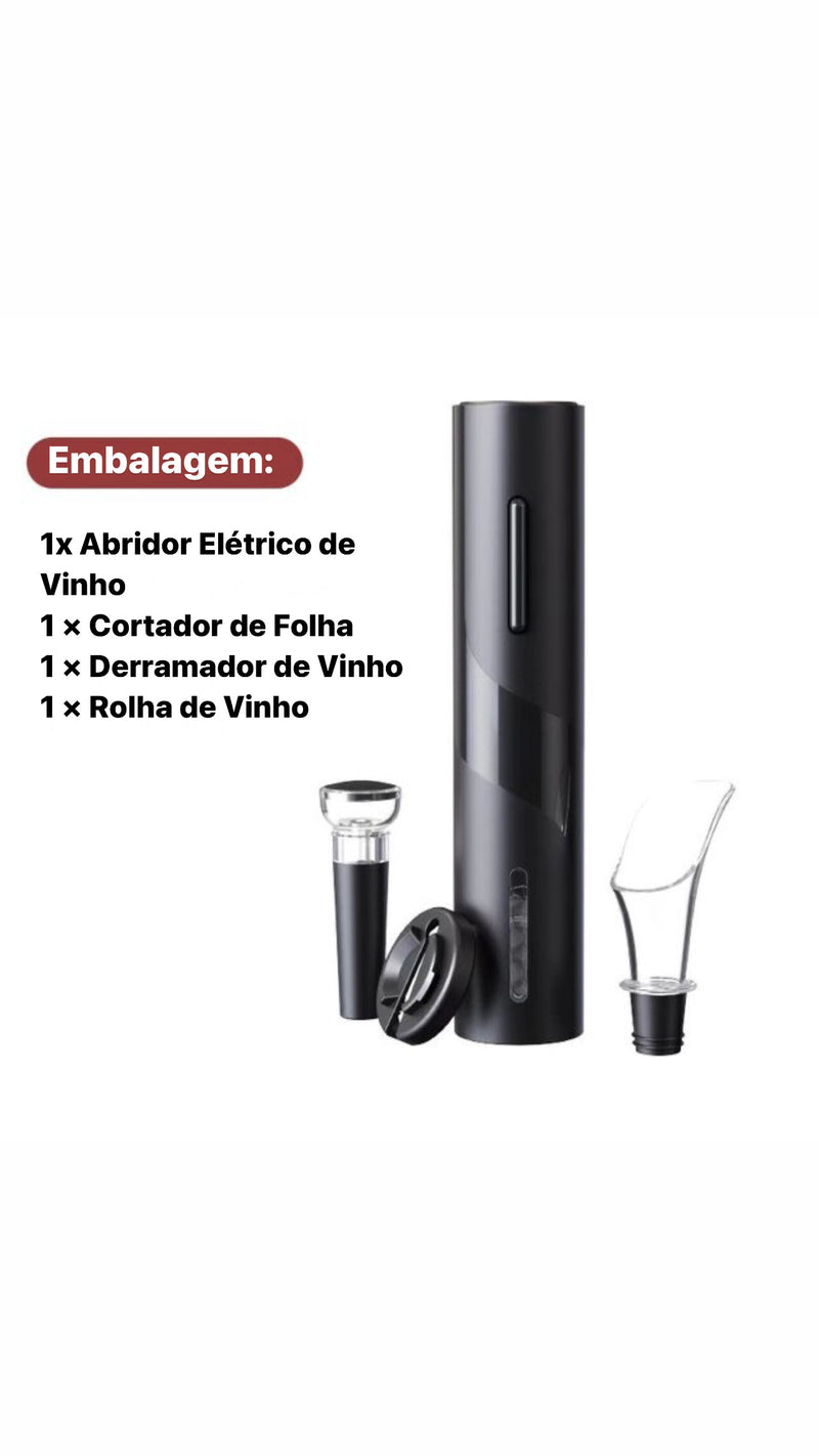 Conjunto de abridor de vinho elétrico Opcional abridor de saca-rolhas para garrafa de vinho com cortador de papel alumínio, aerador de vinho